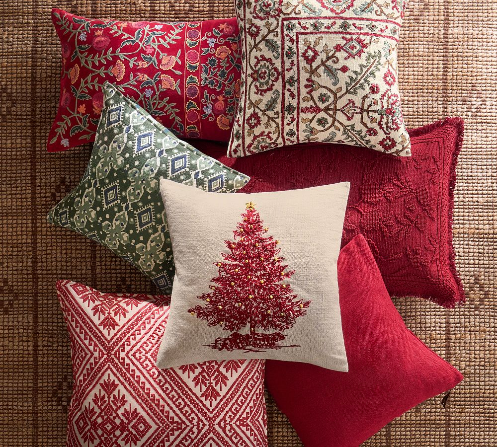 Pottery Barn Fair Isle Embroidered Pillow