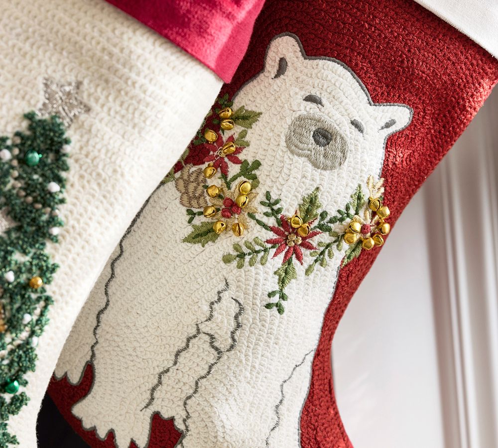 Pottery Barn Holiday Icons Crewel Stockings