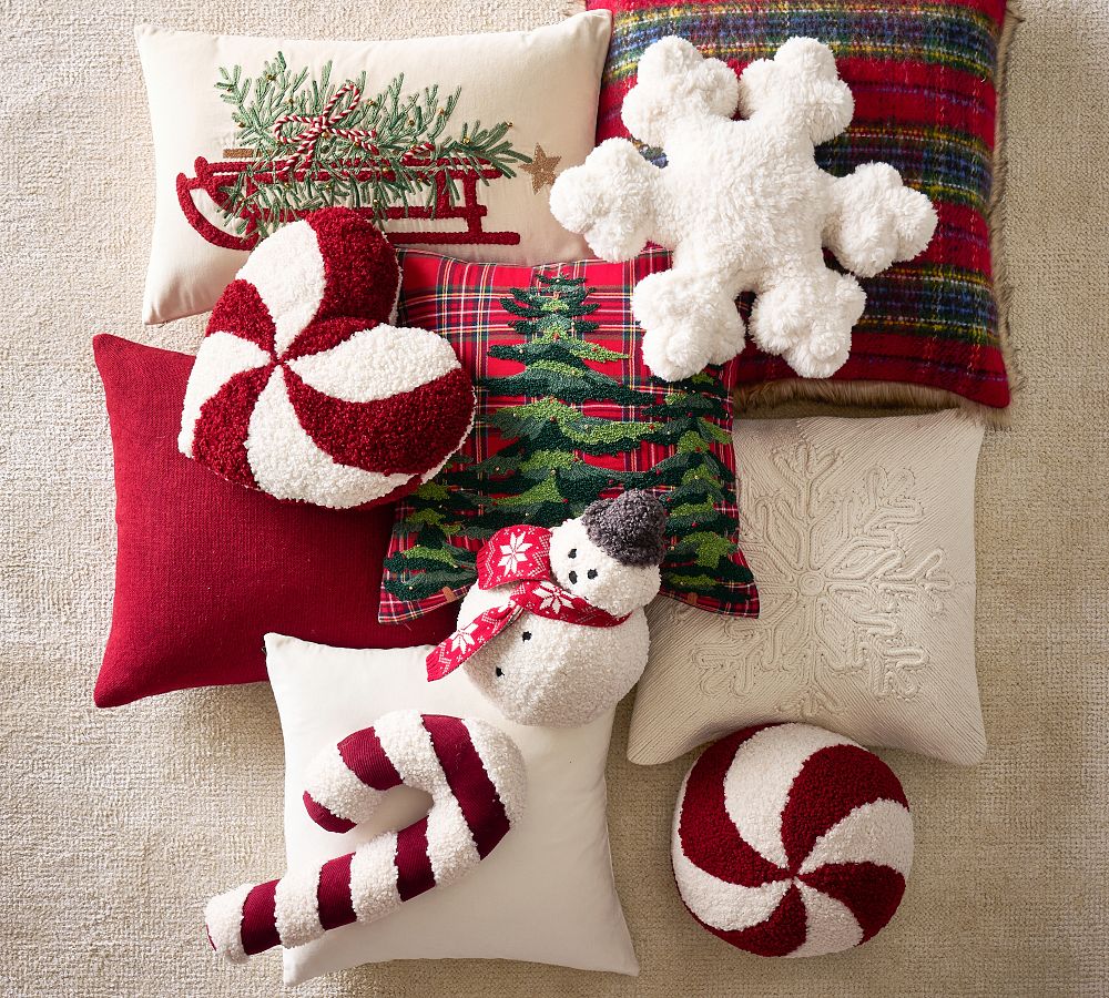Pottery Barn Stewart Plaid with Faux Fur Back Pillow