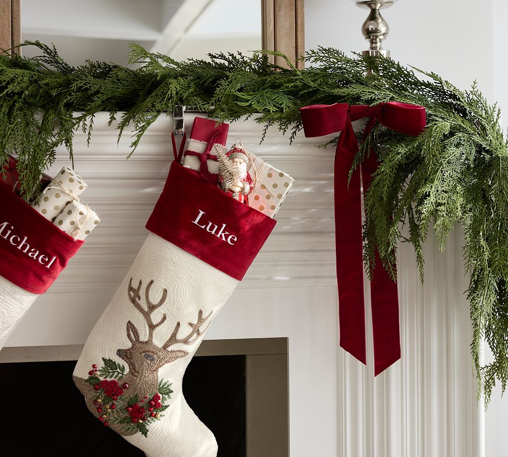 Pottery Barn Holiday Icons Crewel Stockings