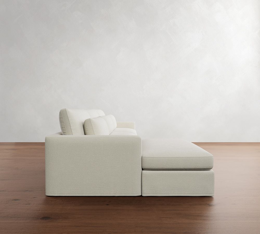 Pottery Barn Westwood Fin Arm Slipcovered Modular Chaise Sectional (142")