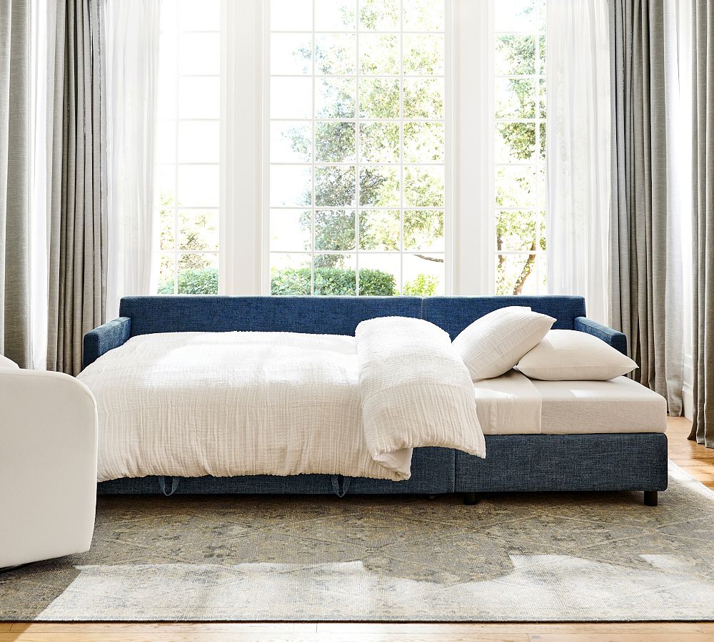Pottery Barn Pacifica Trundle Chaise Sleeper Sectional - Storage Available (99")