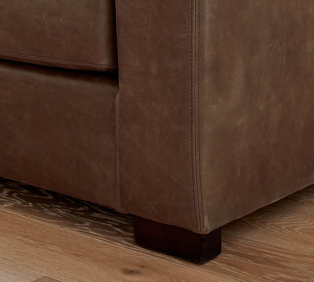 Pottery Barn Turner Square Arm Leather Return Bumper Sectional (106"&ndash;125")