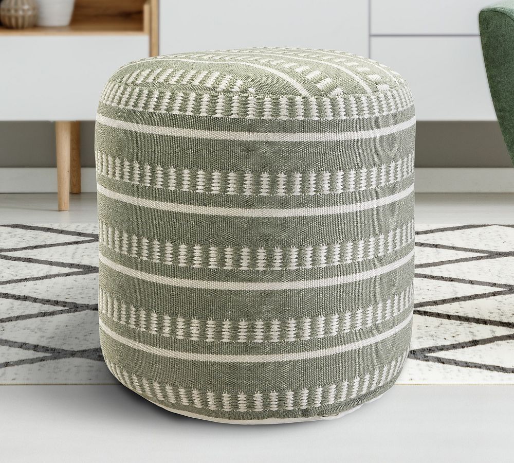 Pottery Barn Canaan Recycled Yarn Outdoor Pouf