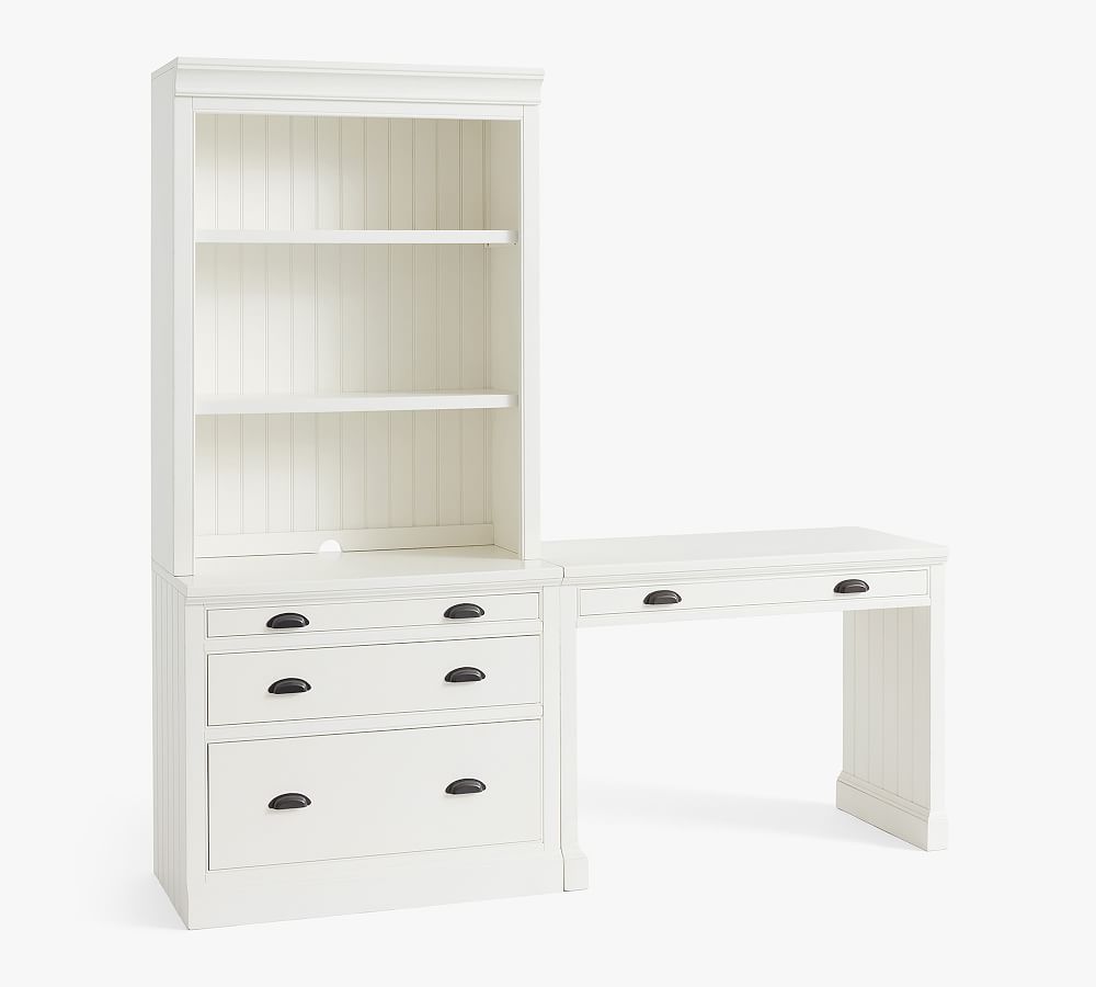 Pottery Barn Aubrey Writing Desk with Bookcase & File Cabinet (78")