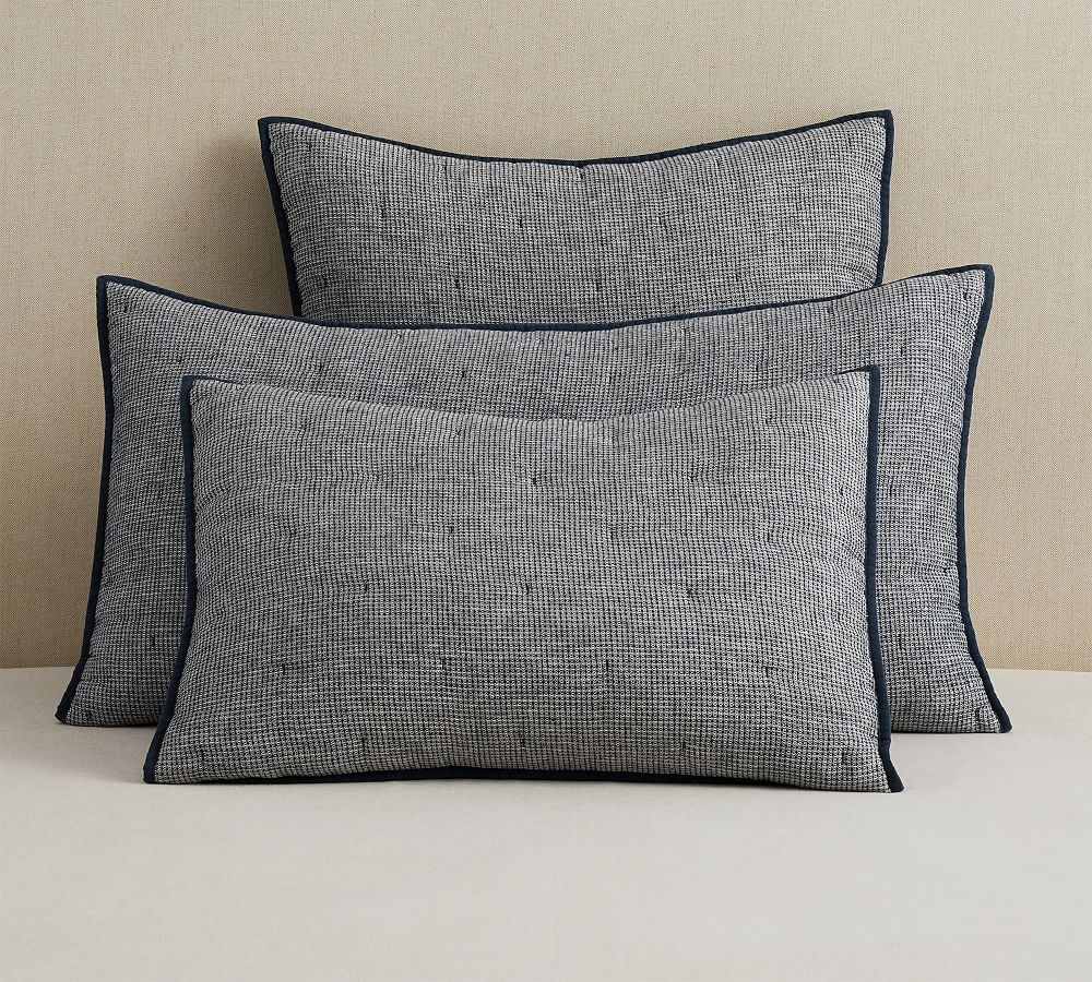 Pottery Barn European Flax Linen Waffle Quilt