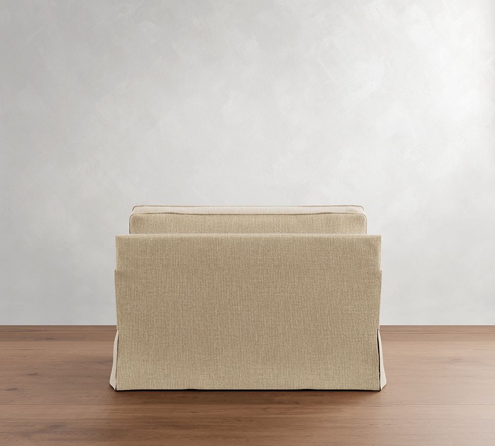 Pottery Barn Buchanan Square Arm Slipcovered Twin Sleeper Sofa with Memory Foam Mattress (54")