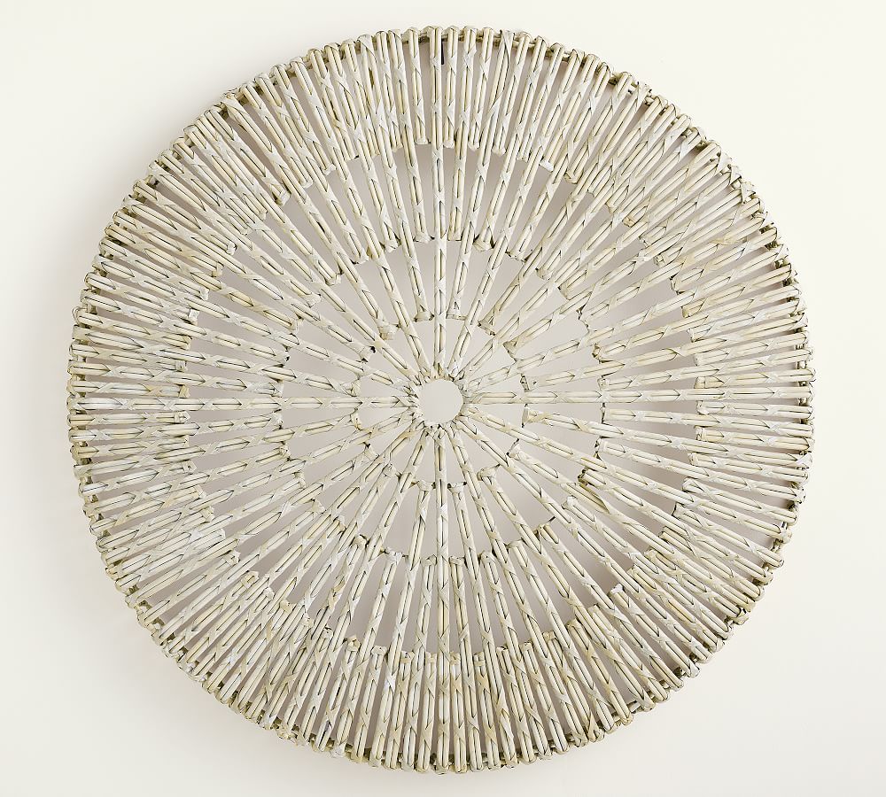Pottery Barn Handwoven Willow Wheel Wall Art