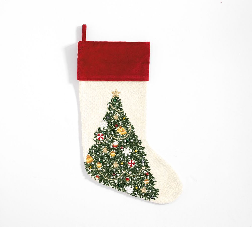Pottery Barn Holiday Icons Crewel Stockings