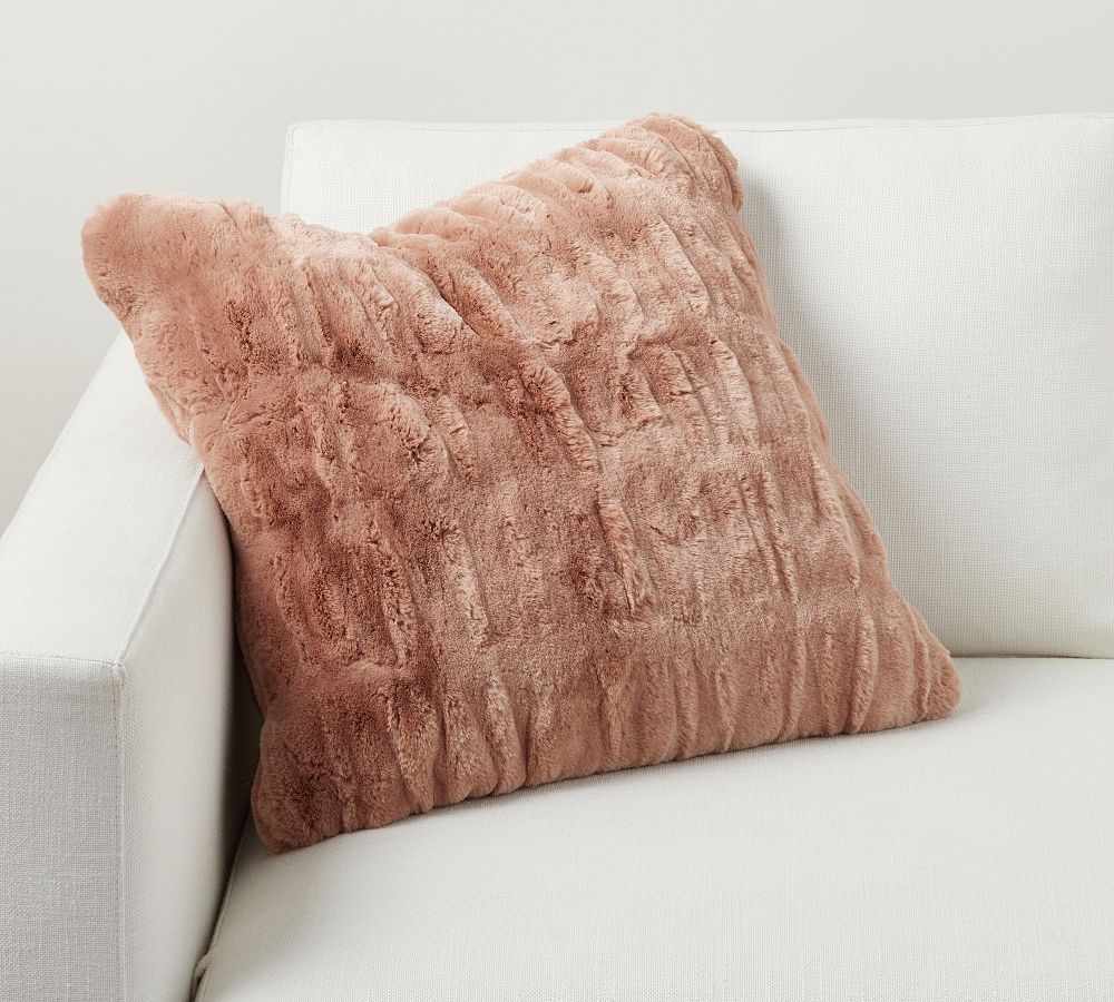 Pottery Barn Faux Fur Ruched Pillow