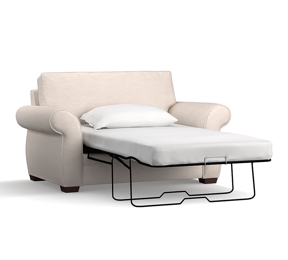 Pottery Barn Pearce Roll Arm Twin Sleeper Sofa with Memory Foam Mattress (64")
