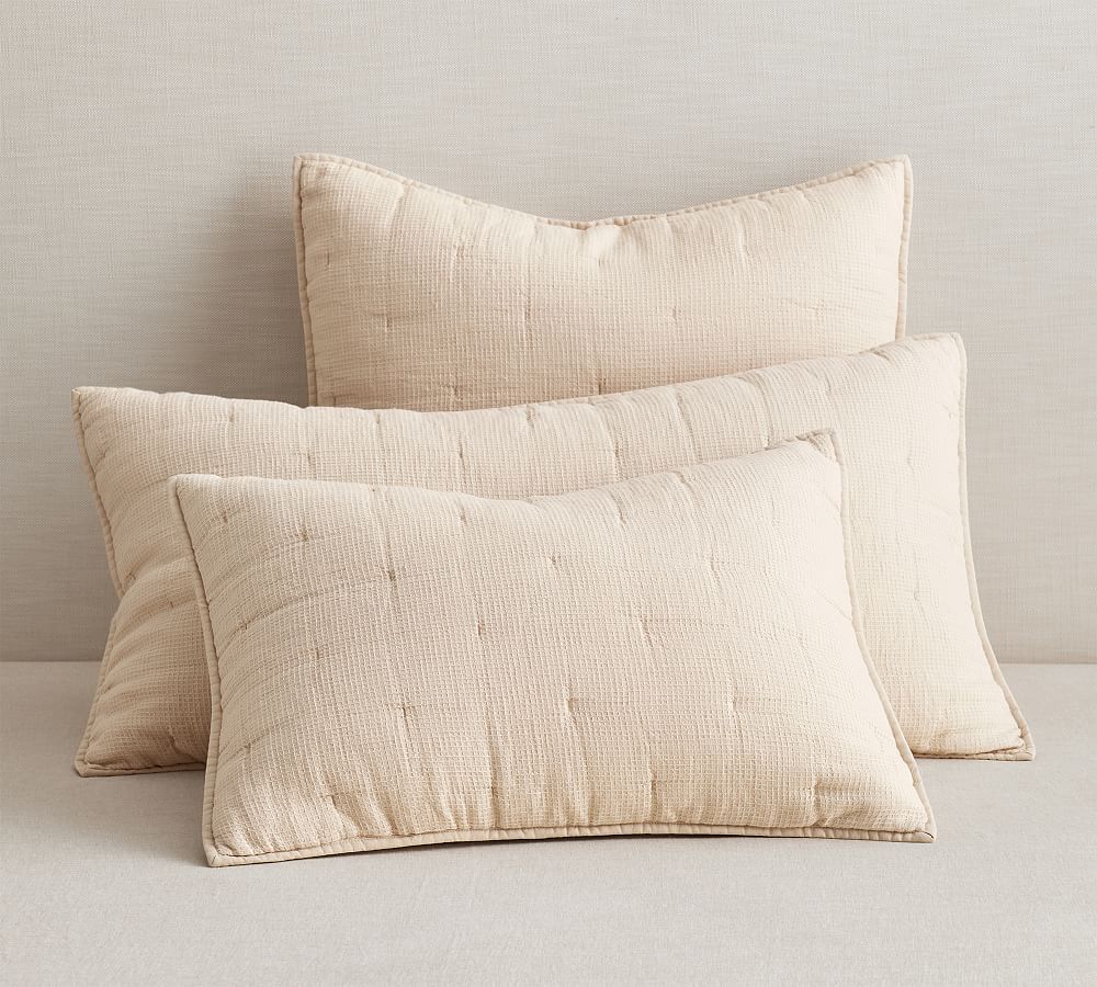 Pottery Barn European Flax Linen Waffle Quilt