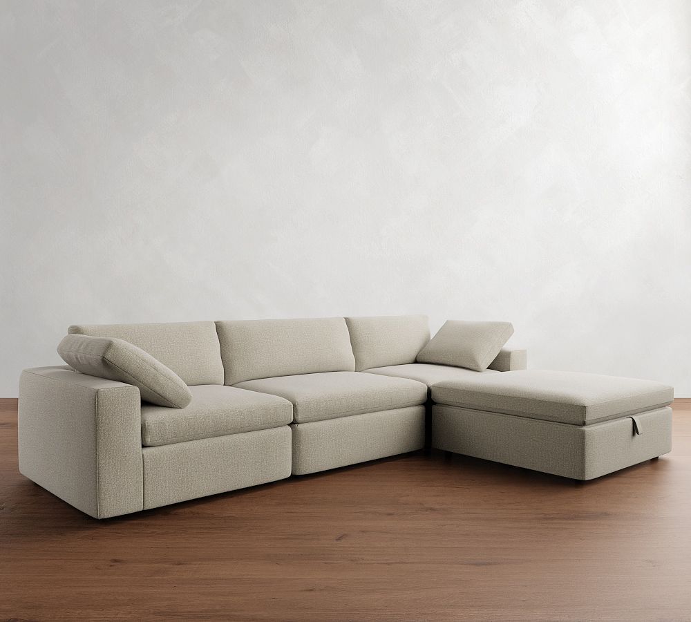 Pottery Barn Dream Wide Arm Modular Chaise Sectional - Storage Available (129"&ndash;172")