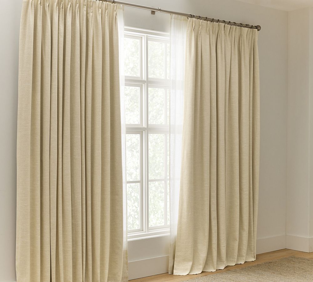 Pottery Barn Emery Linen Pinch Pleat Blackout Curtain