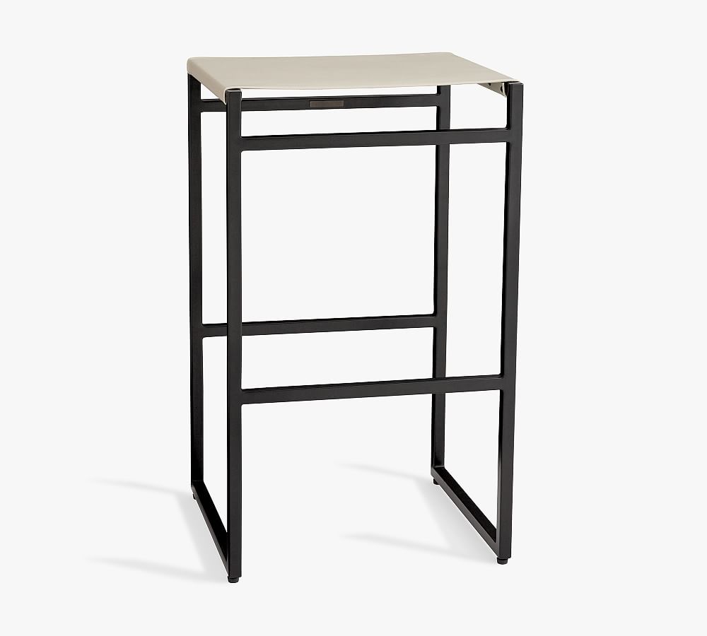 Pottery Barn Hardy Backless Leather Stool