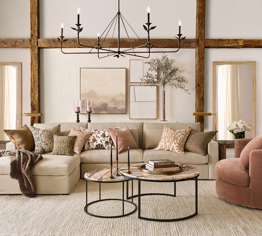 Pottery Barn Westwood Square Arm Modular Chaise Sectional (142")