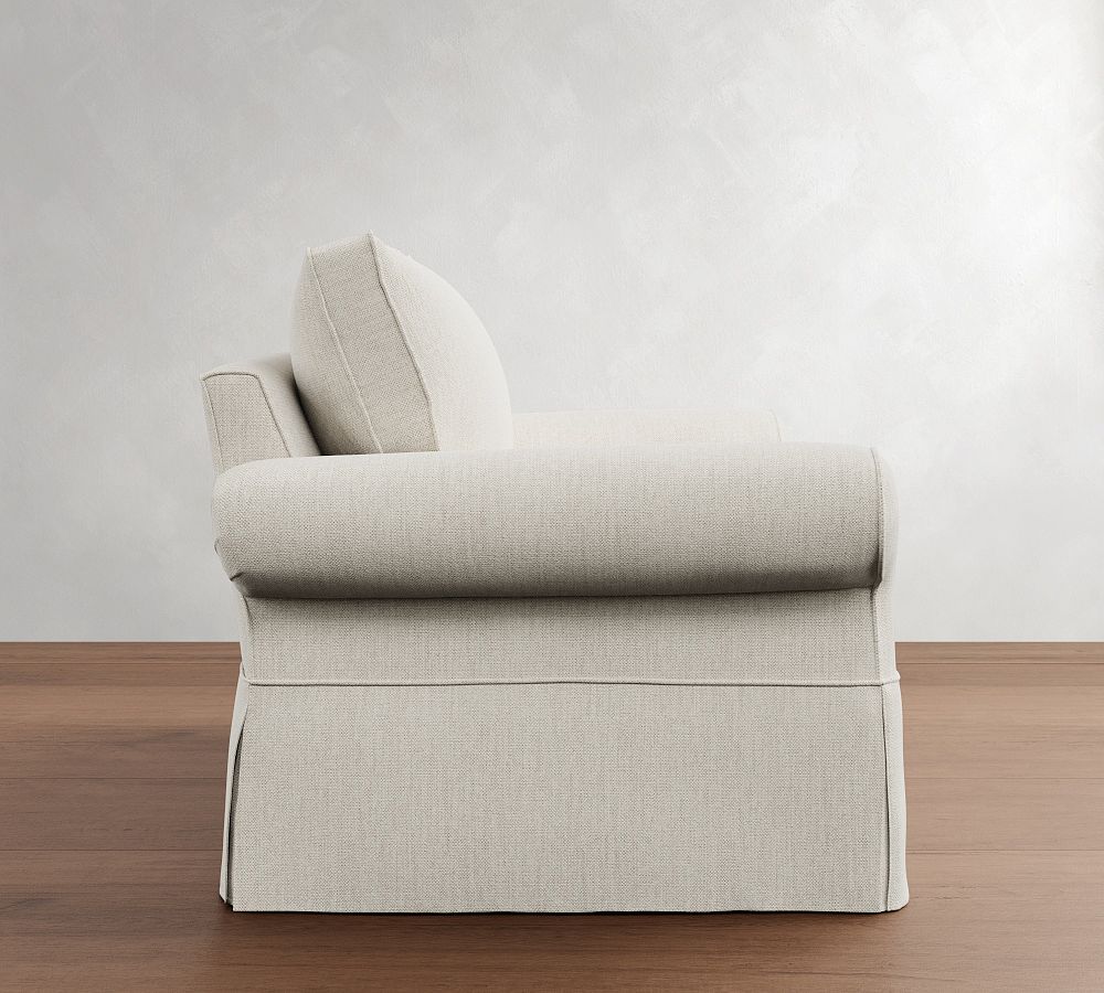 Pottery Barn Pearce Roll Arm Slipcovered Twin Sleeper Sofa with Memory Foam Mattress (64")