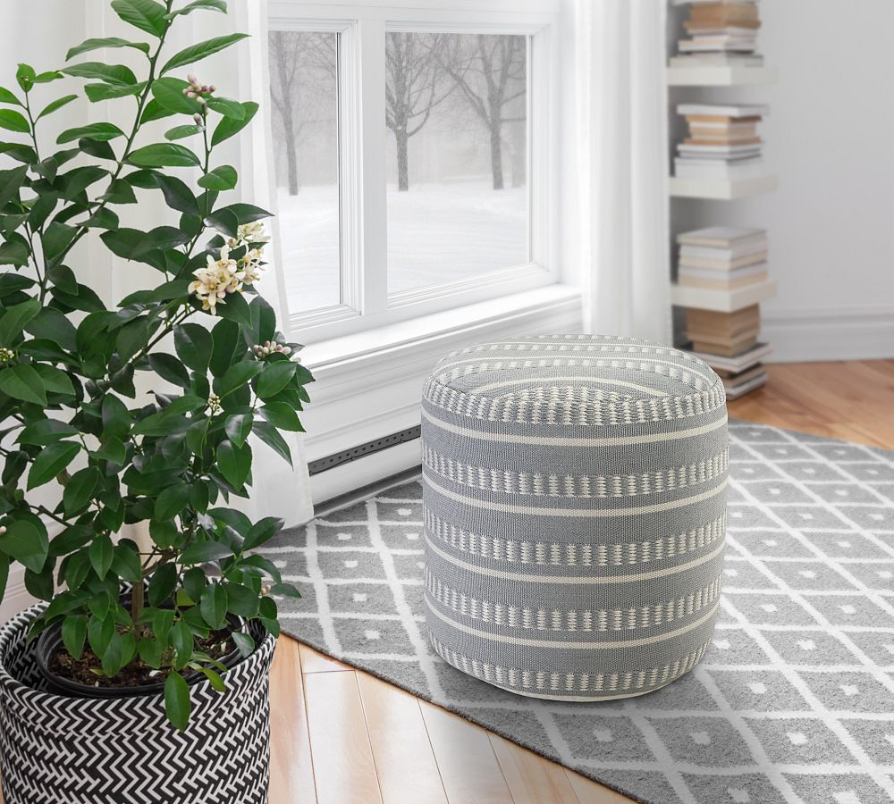 Pottery Barn Canaan Recycled Yarn Outdoor Pouf