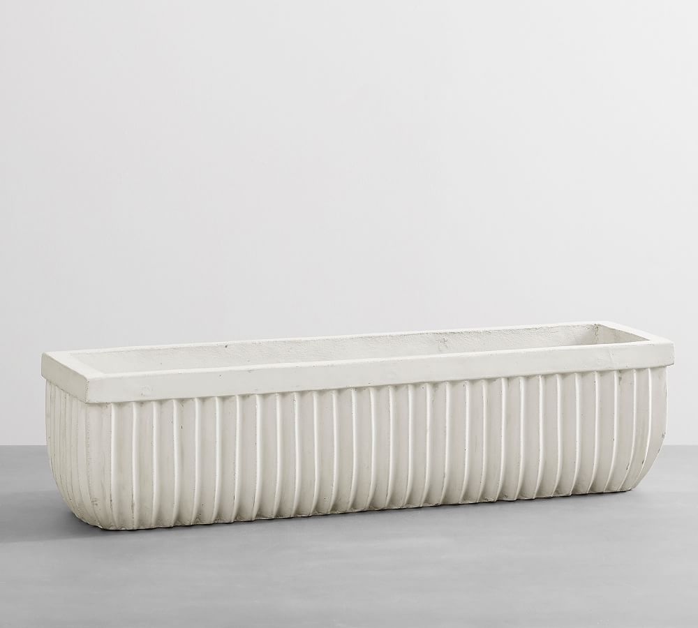 Pottery Barn Concrete Fluted Outdoor Planters