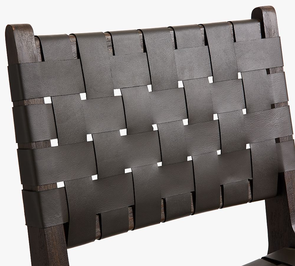 Pottery Barn Fenton Woven Leather Stool