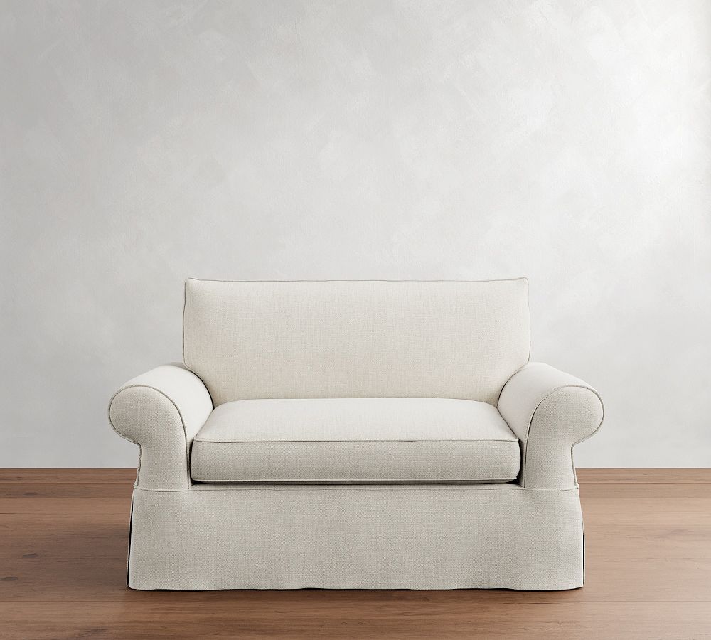 Pottery Barn Pearce Roll Arm Slipcovered Twin Sleeper Sofa with Memory Foam Mattress (64")