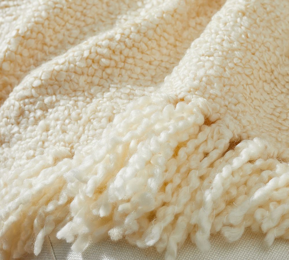 Pottery Barn Dreamy Handwoven Fringe Throw