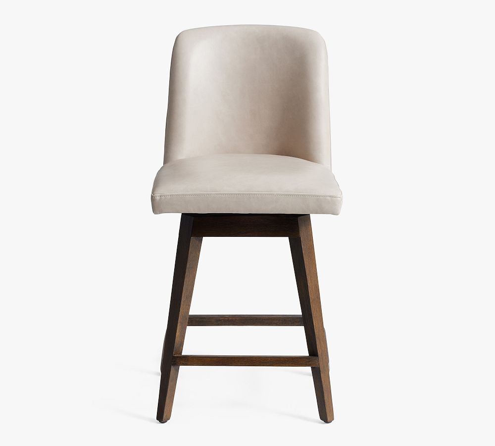 Pottery Barn Layton Leather Swivel Stool
