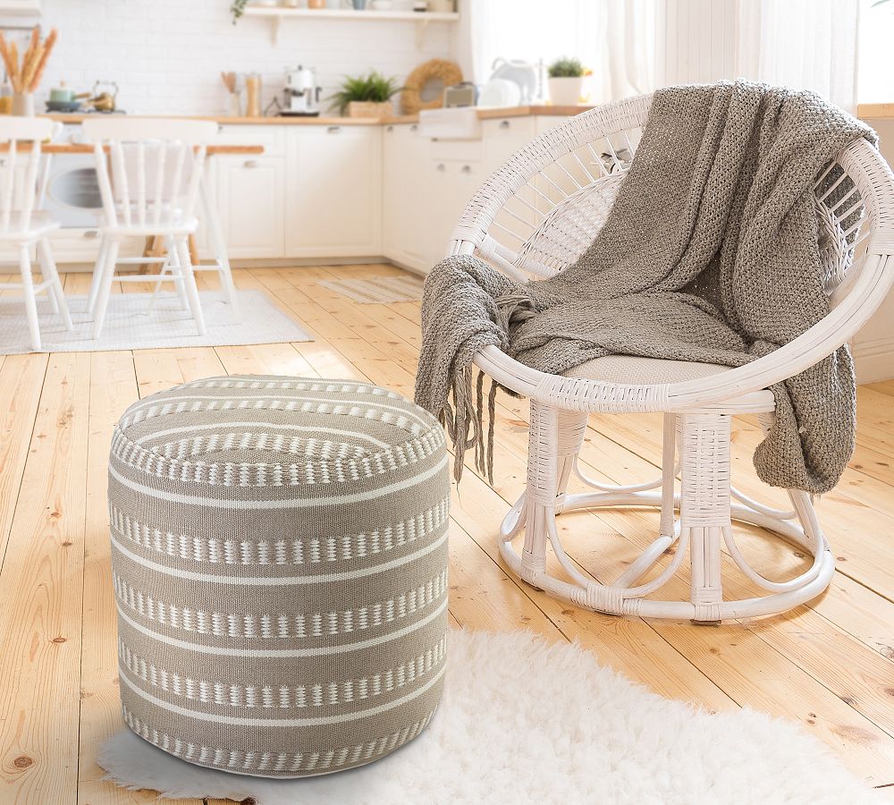 Pottery Barn Canaan Recycled Yarn Outdoor Pouf