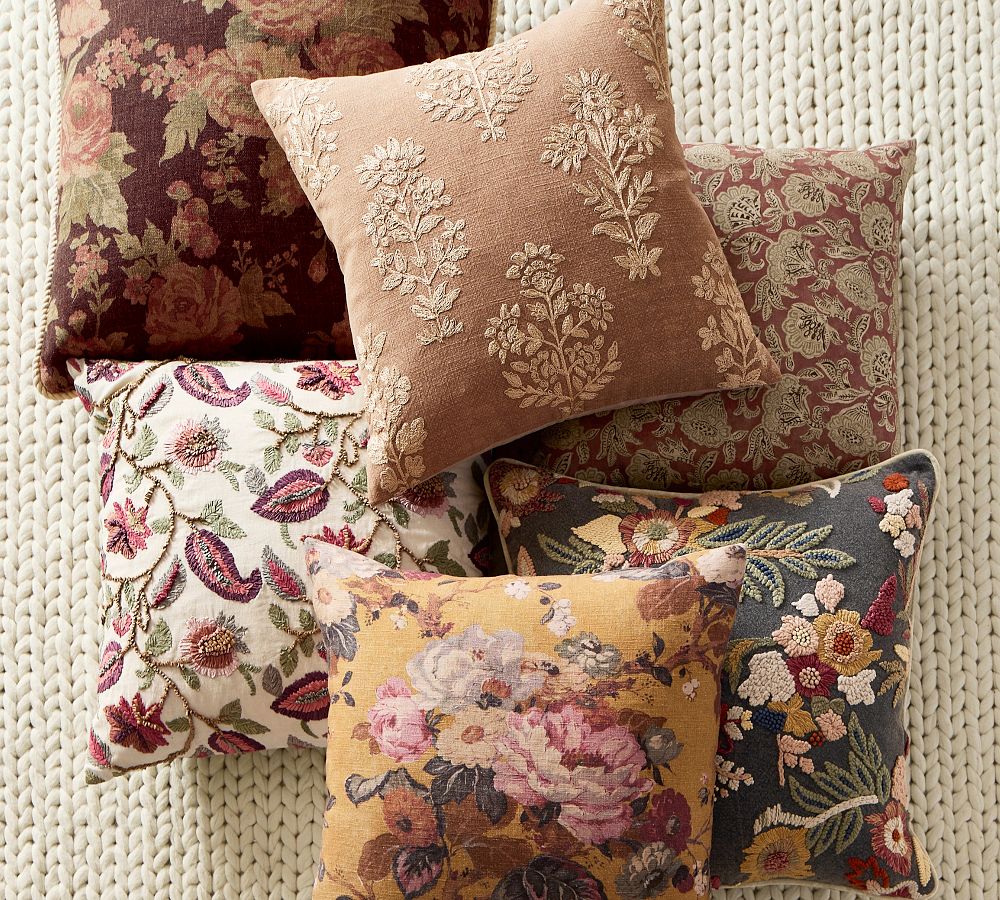 Pottery Barn Gillian Embroidered Pillow