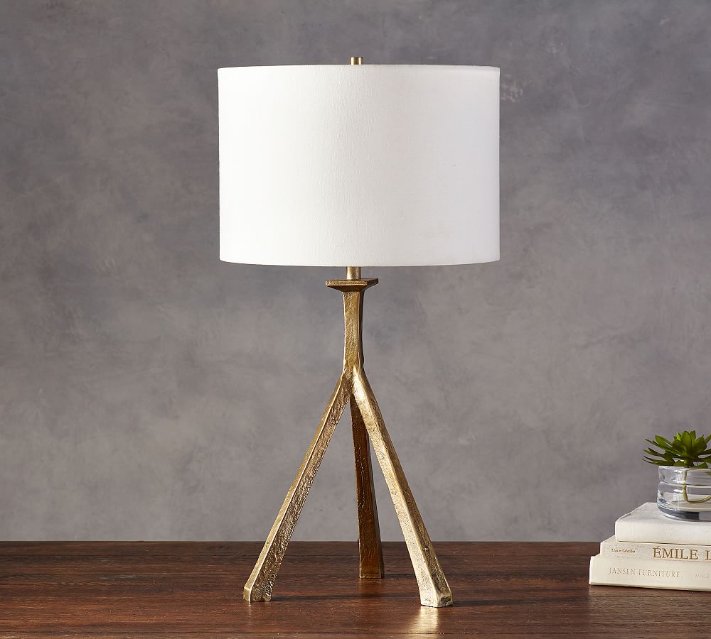 Pottery Barn Easton Forged-Iron Tripod Table Lamp (27")
