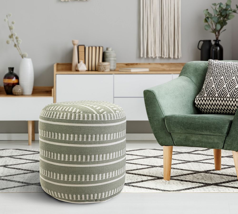 Pottery Barn Canaan Recycled Yarn Outdoor Pouf
