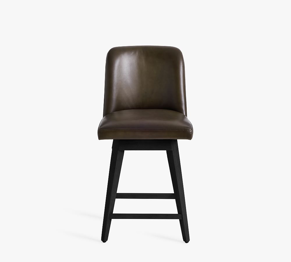Pottery Barn Layton Leather Swivel Stool