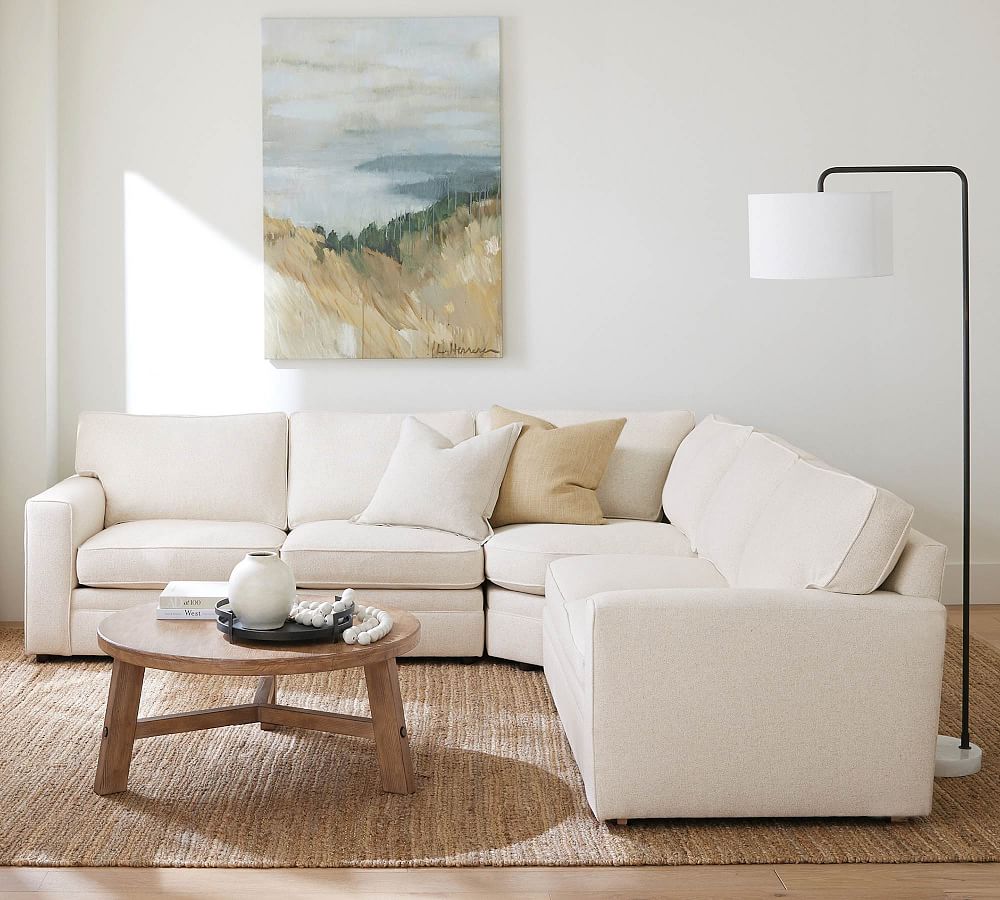 Pottery Barn Pearce Square Arm 3-Piece L-Shaped Wedge Sectional (118"&ndash;126.5")