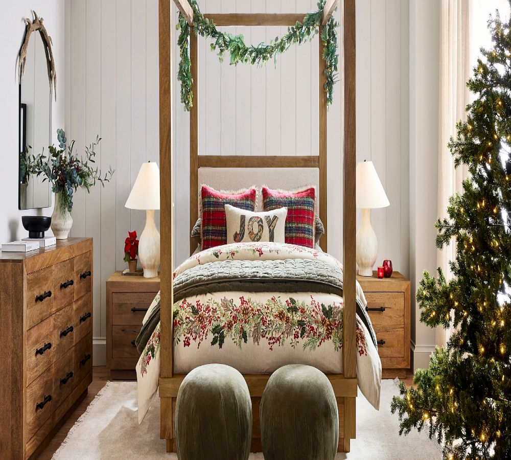 Pottery Barn Stewart Plaid with Faux Fur Back Pillow