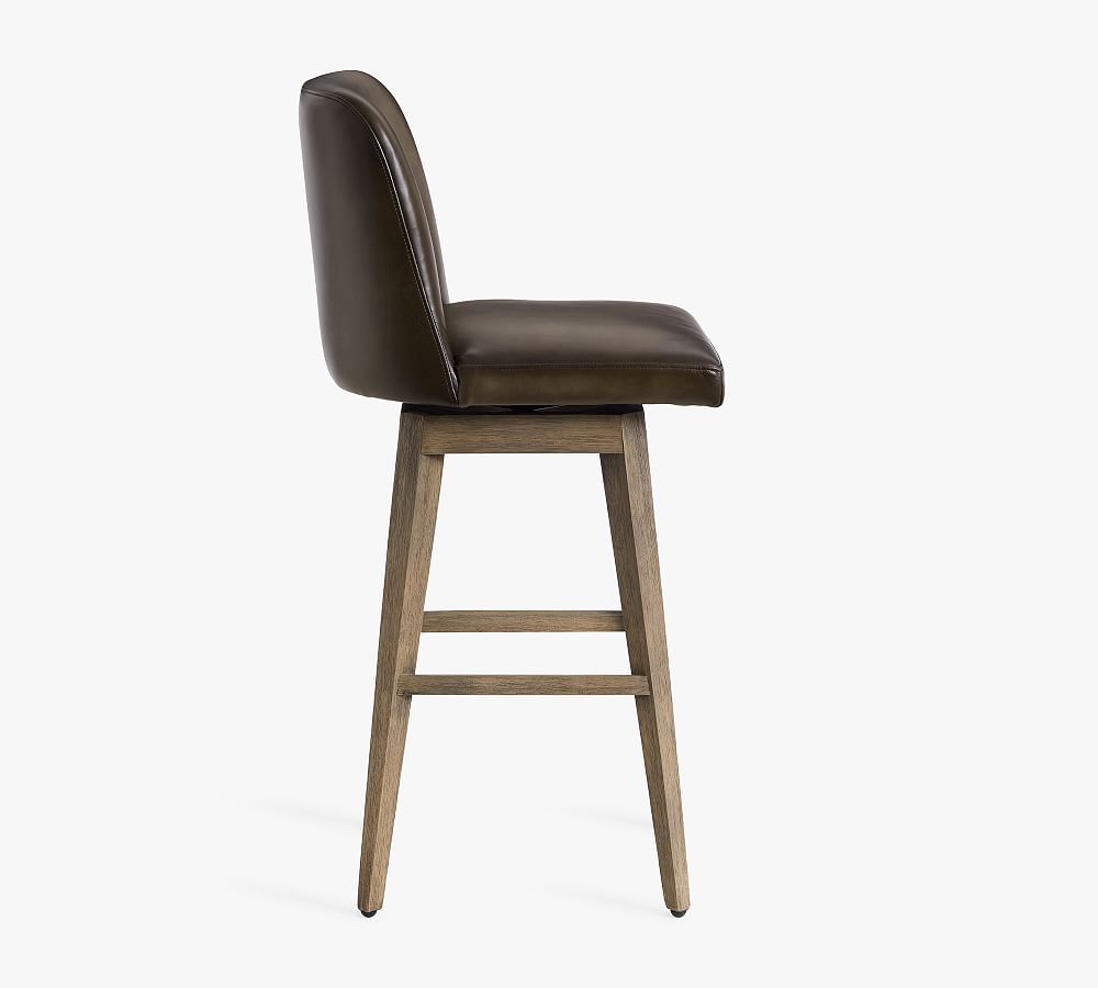Pottery Barn Layton Leather Swivel Stool