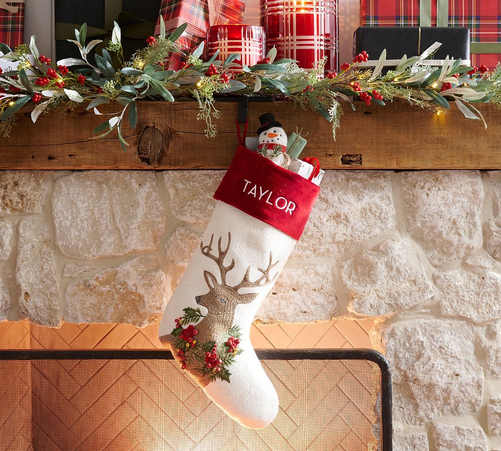 Pottery Barn Holiday Icons Crewel Stockings