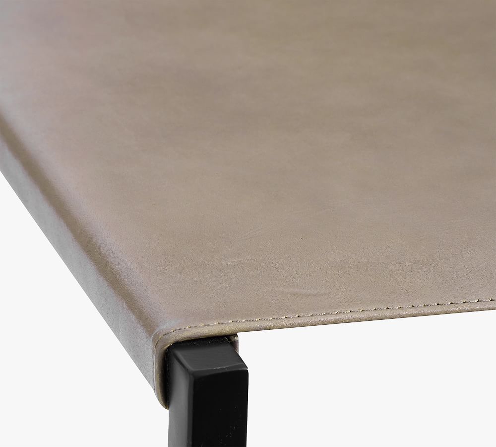 Pottery Barn Hardy Backless Leather Stool