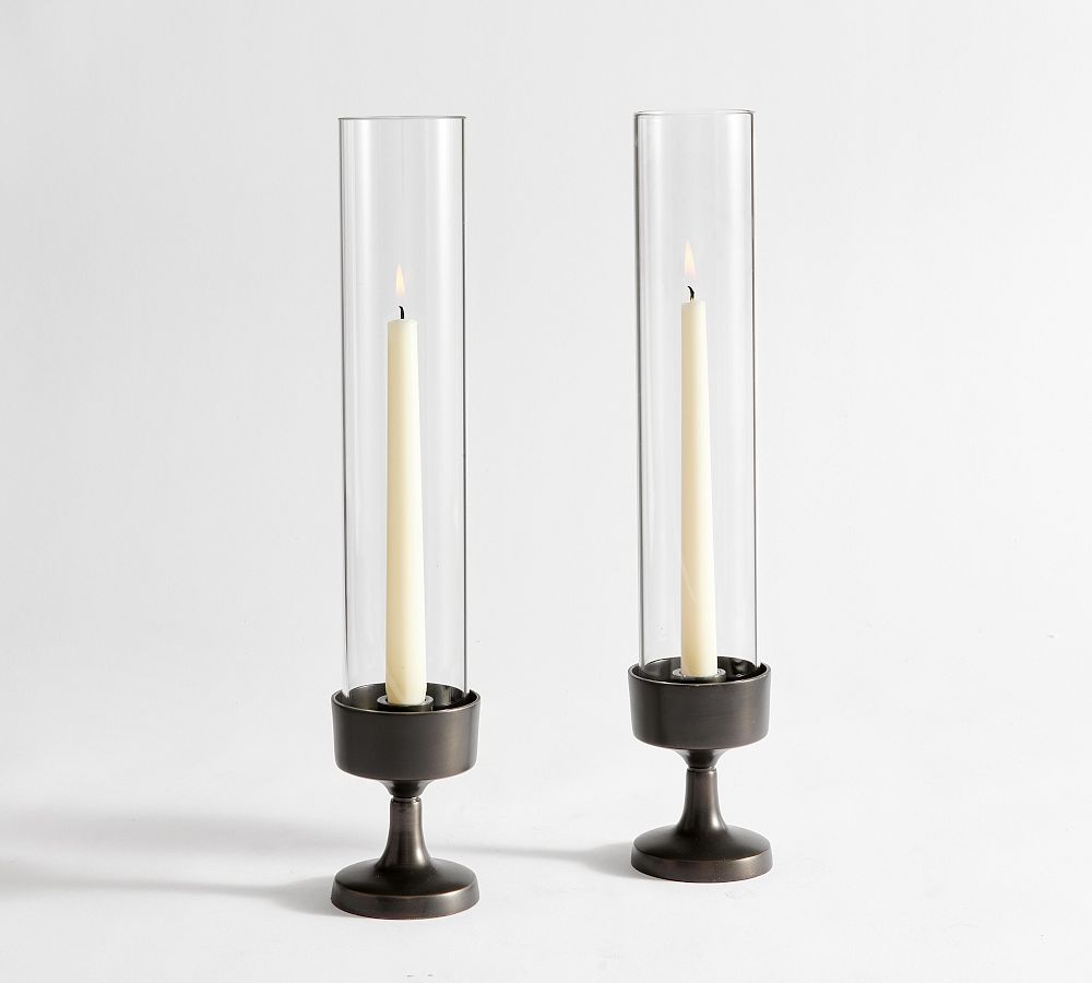 Pottery Barn Monique Lhuillier Salerno Hurricane Taper Candleholder