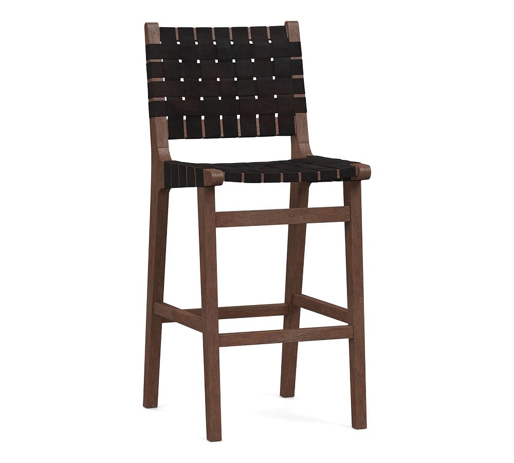 Pottery Barn Fenton Woven Leather Stool