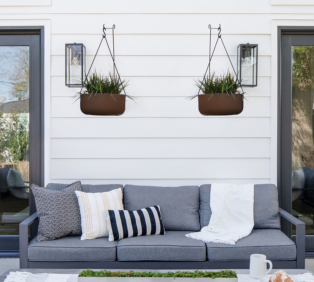 Pottery Barn All Weather Eco Hevea 14" Hanging Bowl Planters