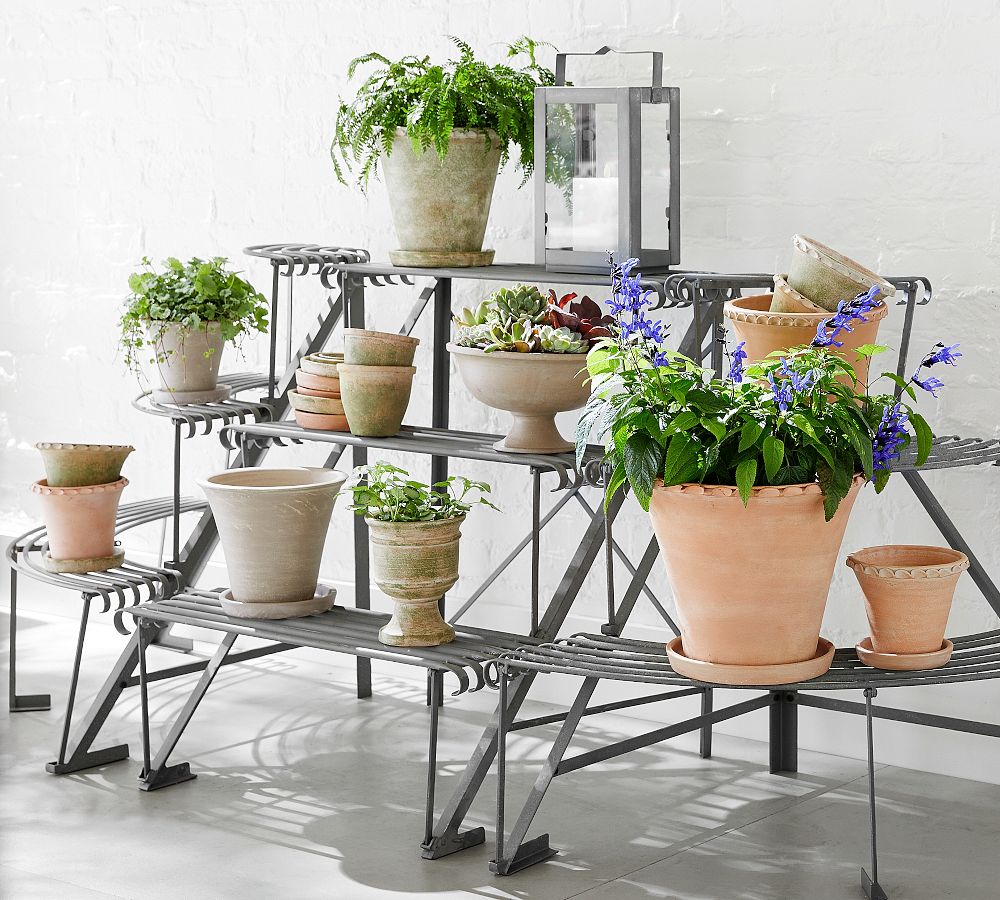 Pottery Barn Provence Scalloped Edge Outdoor Planters