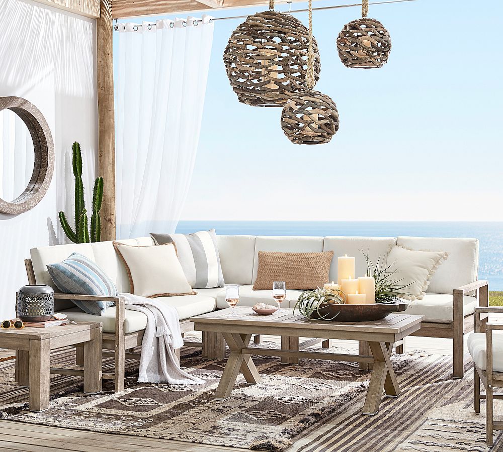 Pottery Barn Indio Eucalyptus 6-Piece Outdoor Sectional (100")
