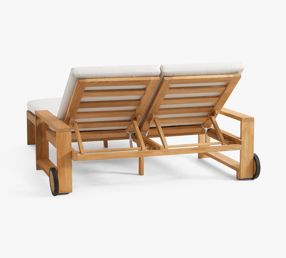 Pottery Barn Malibu Teak Double Outdoor Chaise