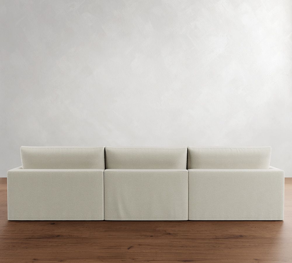Pottery Barn Westwood Fin Arm Slipcovered Modular Chaise Sectional (142")