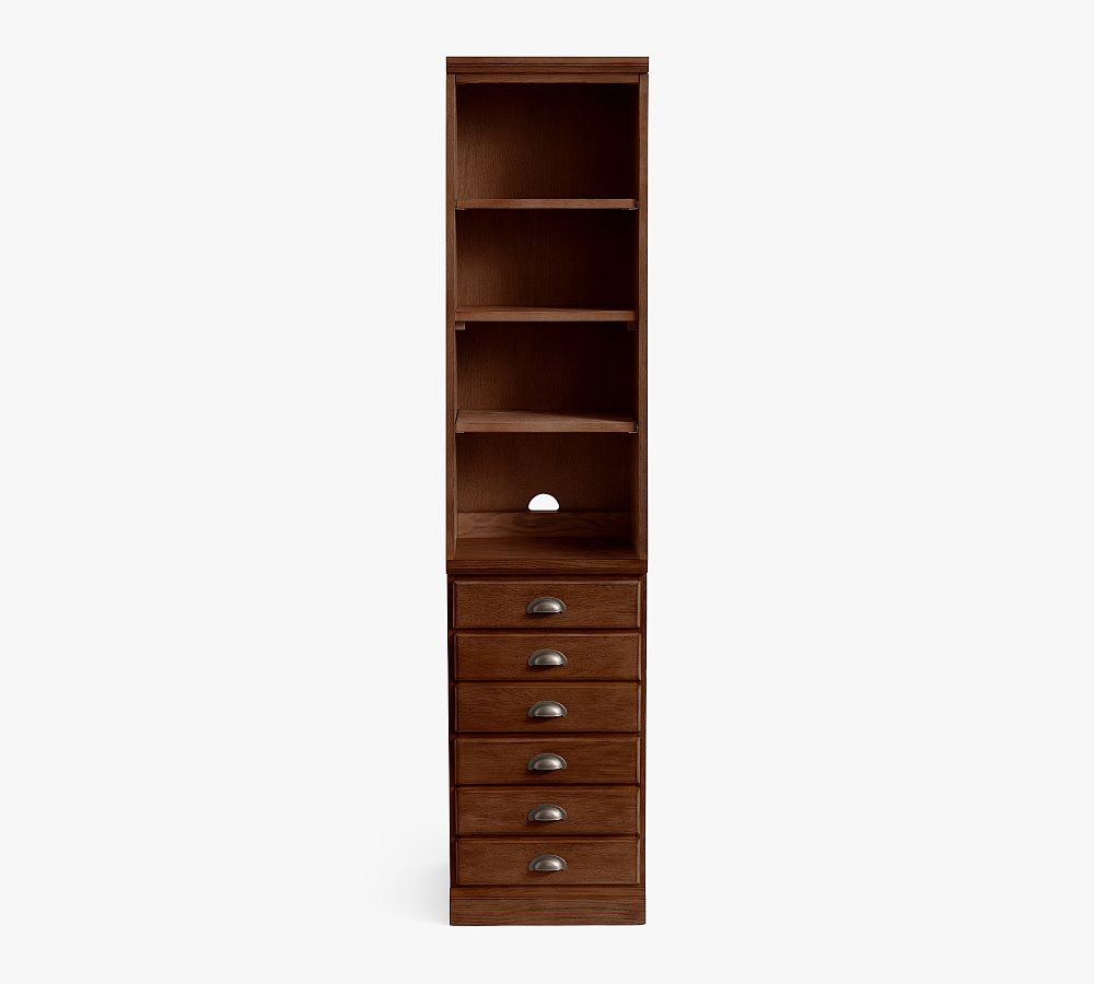 Pottery Barn Printer's Narrow Bookcase with File Cabinet (16")
