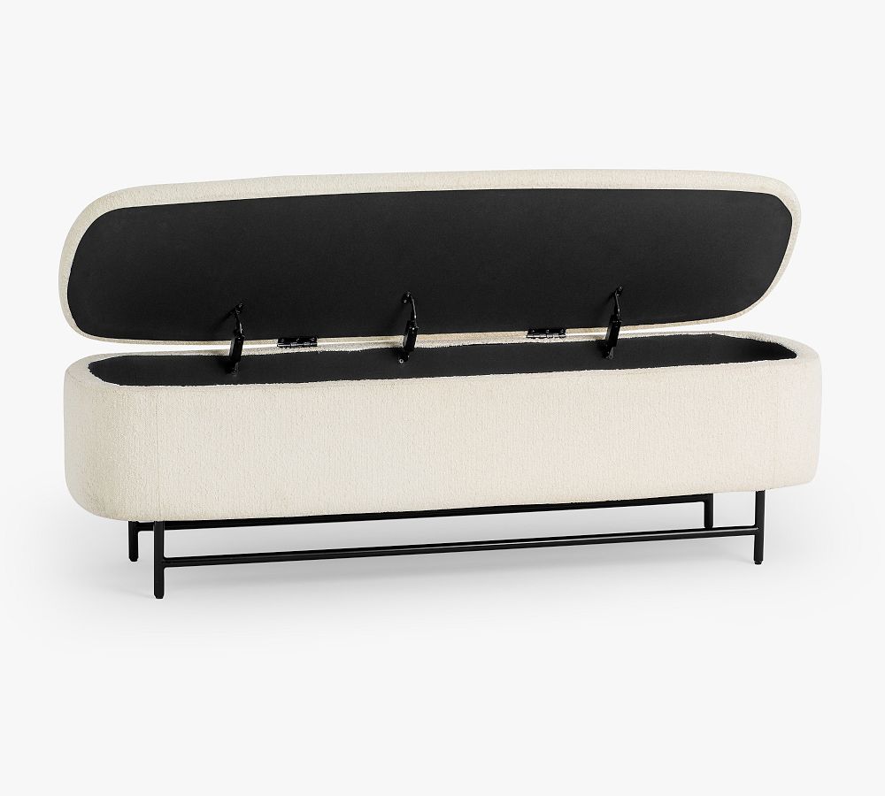 Pottery Barn Melrose Upholstered Storage Bench (57")