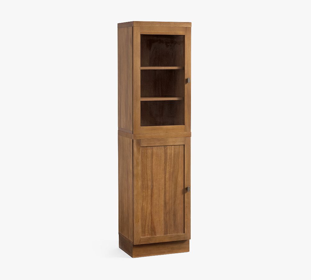 Pottery Barn Reed Modular Bar Cabinet with Glass Hutch (18")