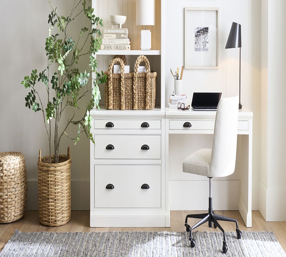 Pottery Barn Aubrey Writing Desk with Bookcase & File Cabinet (78")