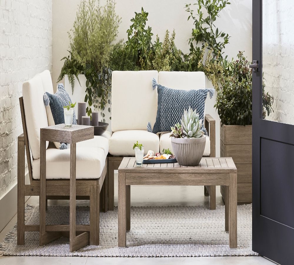 Pottery Barn Indio Eucalyptus 3-Piece L-Shaped Outdoor Sectional (78")