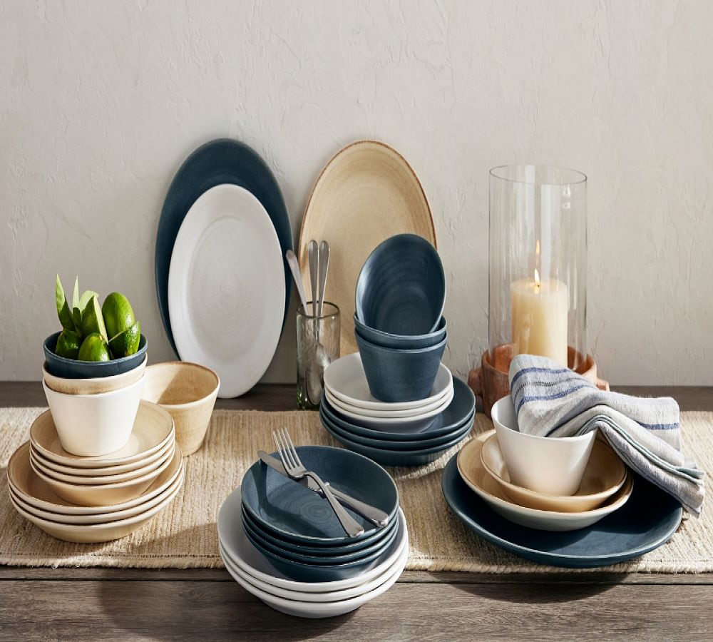 Pottery Barn Larkin Outdoor Melamine 12-Piece Dinnerware Set